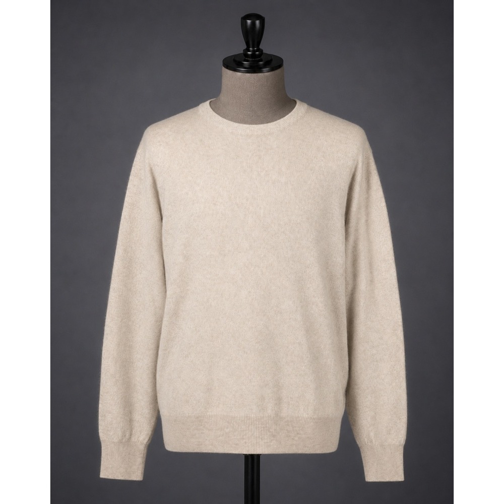 Jos. A. Bank Crewneck Sweater Mens XL Oatmeal 100% Cashmere Executive Collection